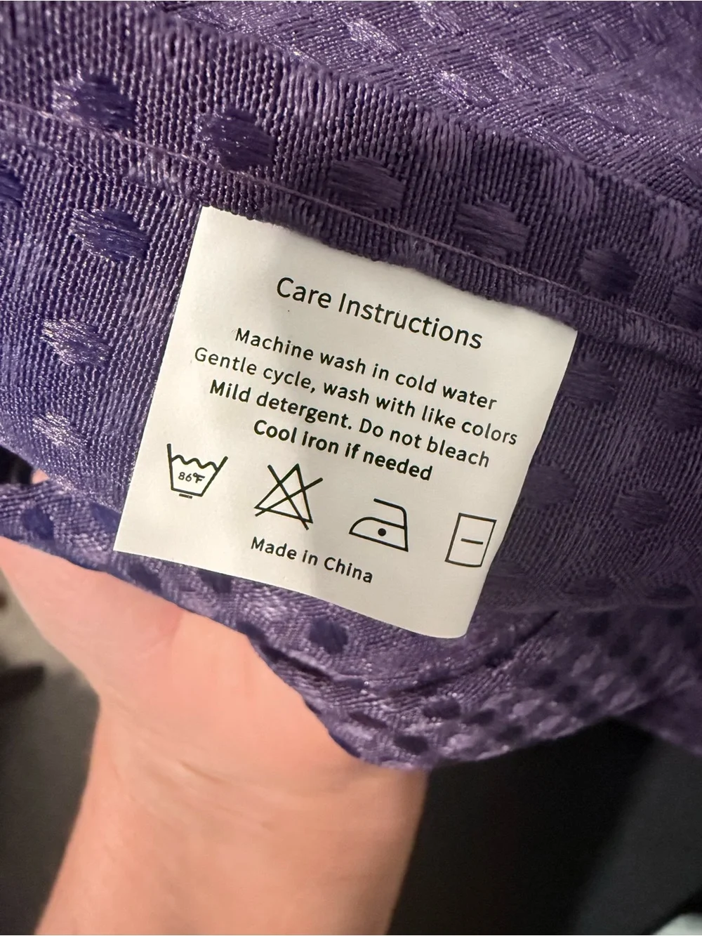 Waffle Weave Shower Curtain Panel in Deep Purple